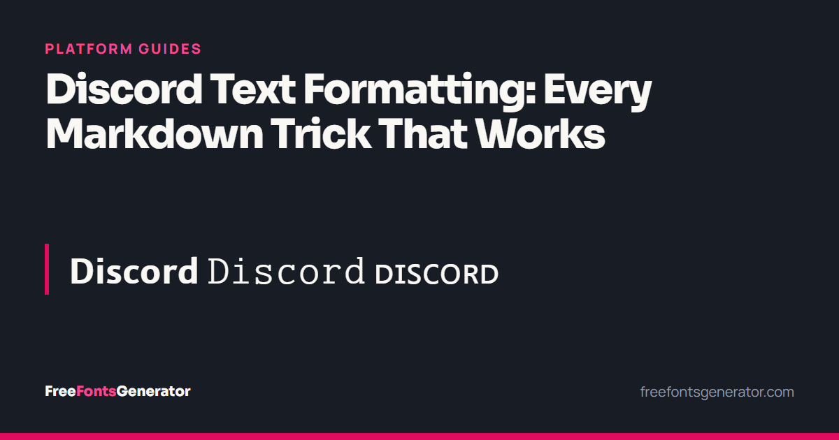 The word Discord shown in bold sans, monospace and small-capital Unicode styles