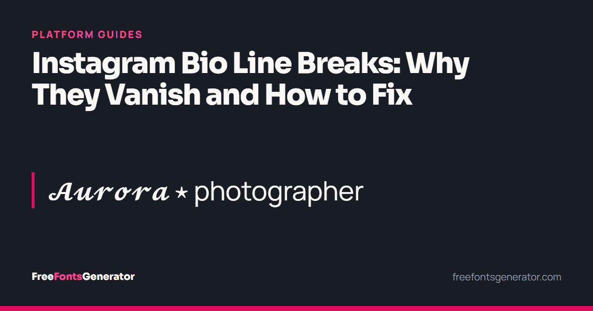 A bio line reading Aurora in bold script, followed by a star and the word photographer