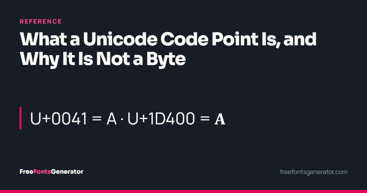 Two code points beside their characters: U plus 0041 equals A, U plus 1D400 equals a bold A